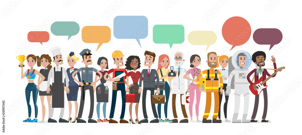 Professions bubble speech. Professions bubble speech.