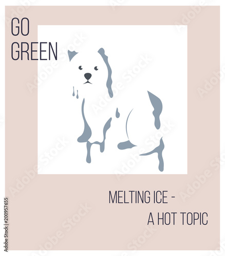 Concept poster with melting polar bear.