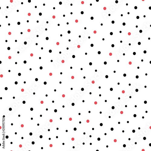 seamless background polka dot on white background.