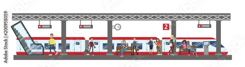 Railway station illustration.