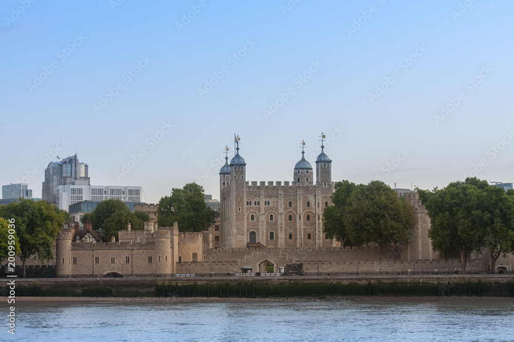 Tower of London, White tower, famous tourist attraction in Central London