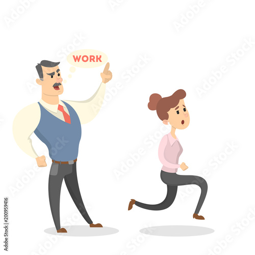Angry boss shouting.