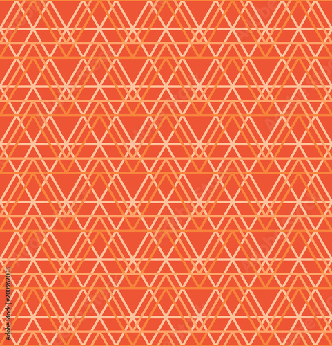 Seamless abstract geometric pattern, orange triange background, vector universal wallpaper