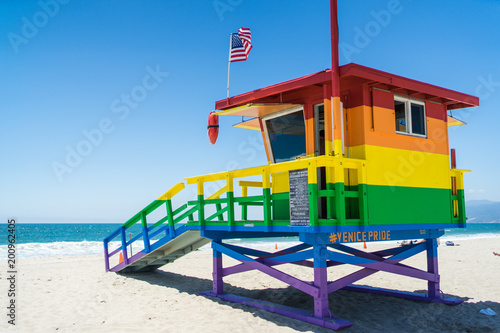 Venice Beach Pride Lifeguard Tower in Los Angeles © Tobias