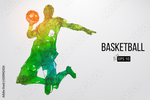 Silhouette of a basketball player. Vector illustration