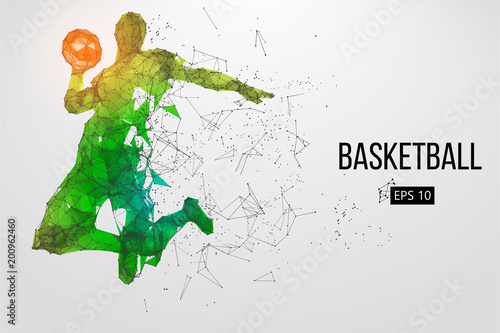 Silhouette of a basketball player. Vector illustration