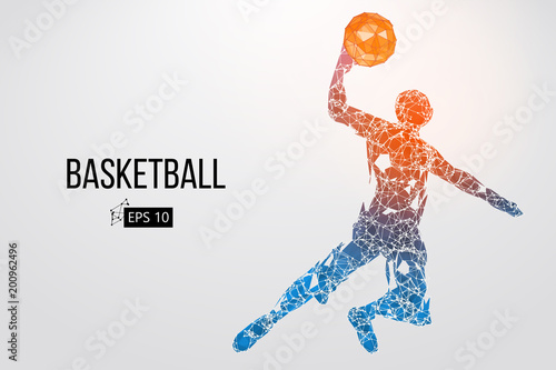 Silhouette of a basketball player. Vector illustration