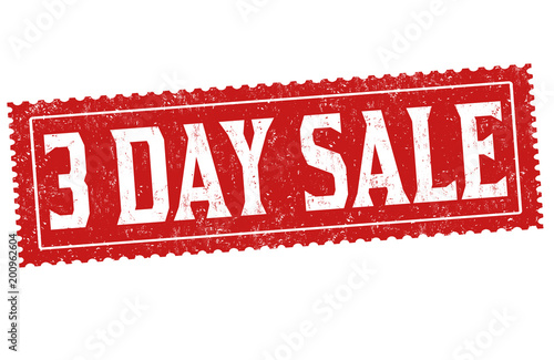 3 day sale grunge rubber stamp