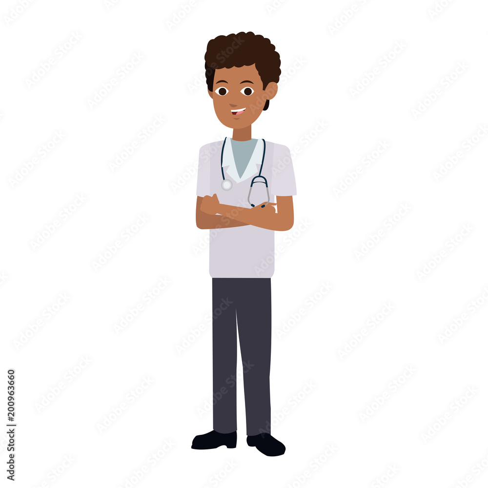 Male doctor cartoon vector illustration graphic design