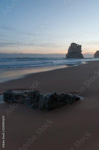 A lonely rock on a beach in Australia