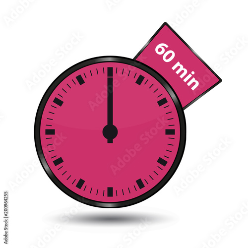 Timer 60 Minuten - Vektor Illustration - Freigestellt auf weißem Hintergrund