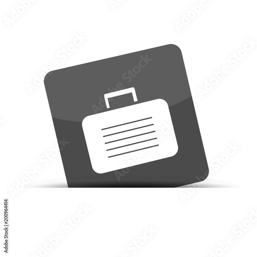 Suitcase - Cut Square Icon - Vector Illustration - Isolated On White Background