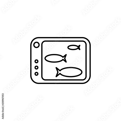 fishing echo sounder icon. Element of diving, fishing and hunting for mobile concept and web apps. Thin line icon for website design and development; app development. Premium icon