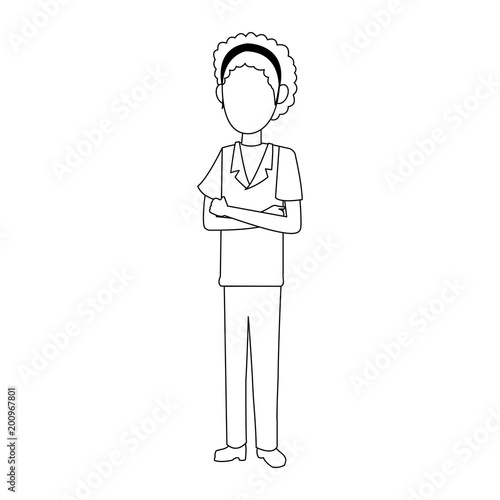 Young nurse cartoon vector illustration graphic design