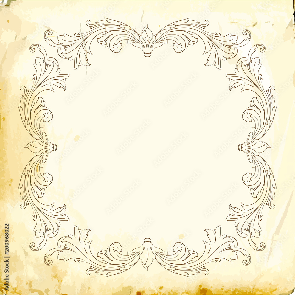 Vector baroque of vintage elements for design.