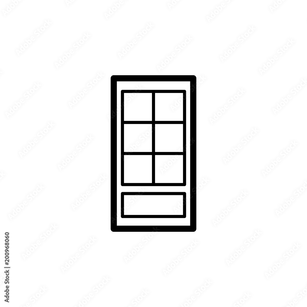 door with glass icon. Element of door, window and gate for mobile concept and web apps. Thin line icon for website design and development, app development. Premium icon