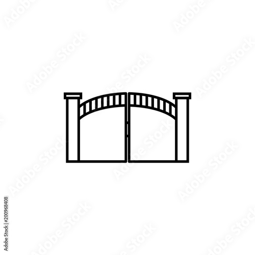 iron gates icon. Element of door, window and gate for mobile concept and web apps. Thin line icon for website design and development, app development. Premium icon