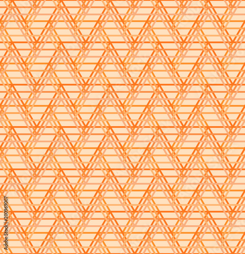 Seamless abstract geometric pattern, orange triange background, vector universal wallpaper