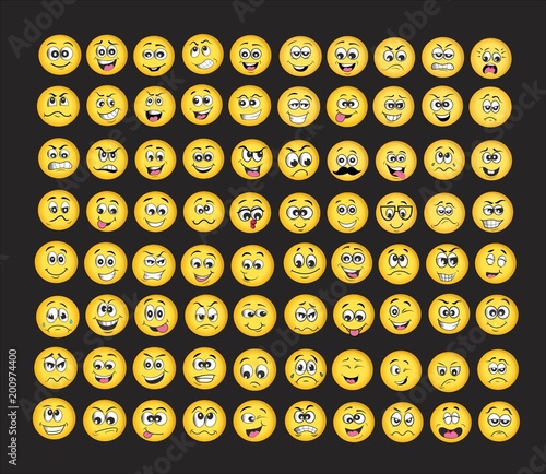emoji set. emotion set. vector illustration