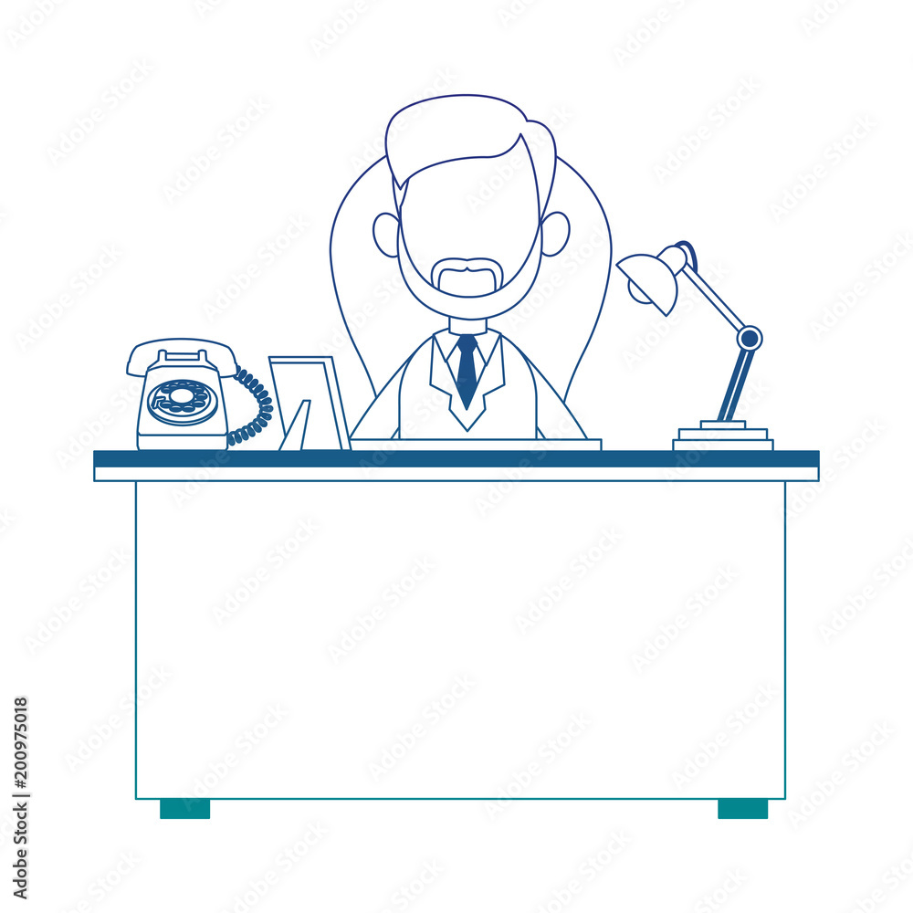 Doctor seated at office vector illustration graphic design Doctor seated at office vector illustration graphic design
