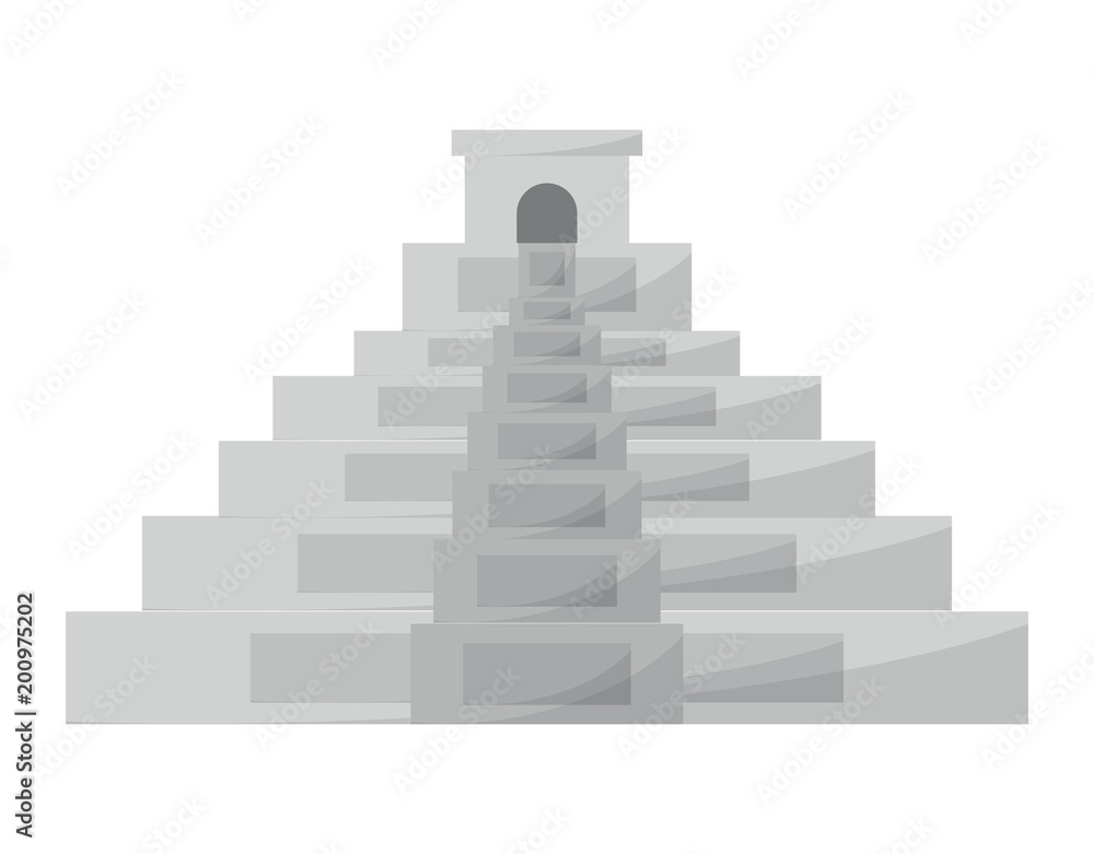 mexican pyramid icon over white background, colorful design. vector illustration mexican pyramid icon over white background, colorful design. vector illustration