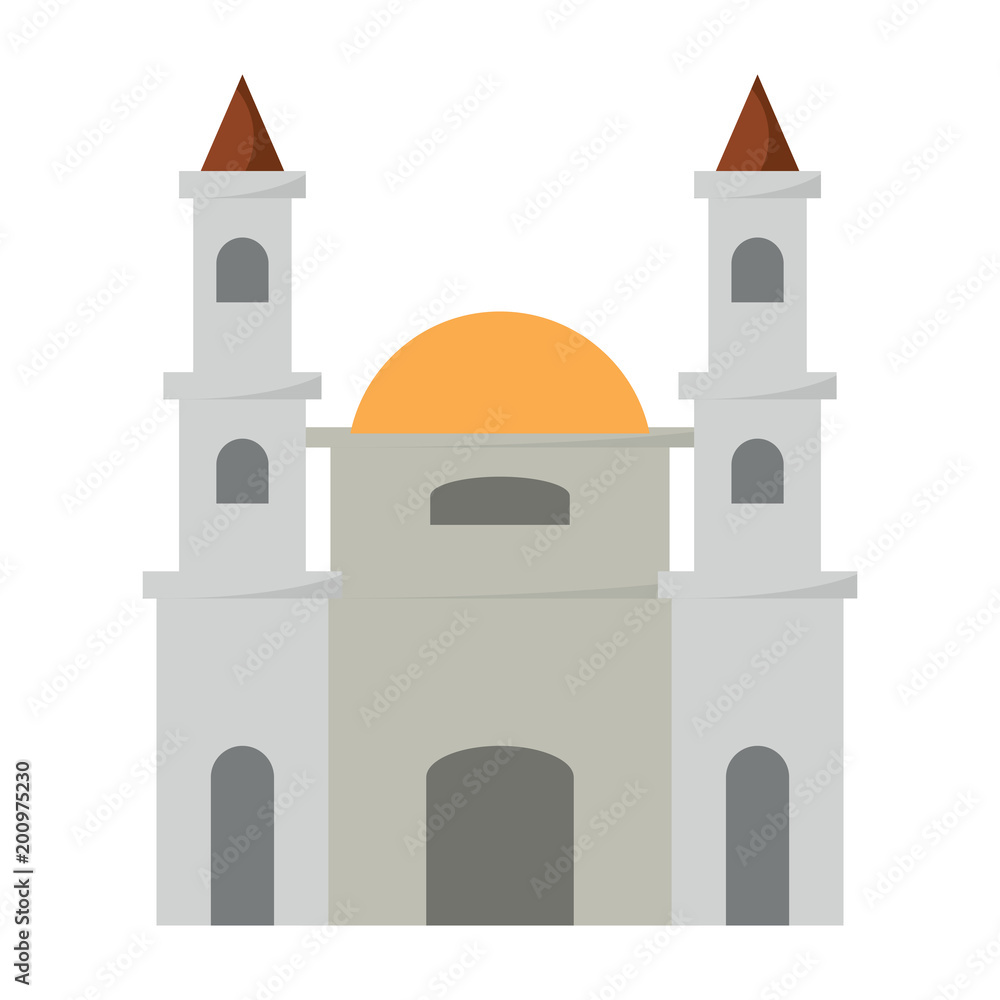 Mexico City Metropolitan Cathedral icon over white background, colorful design. vector illustration