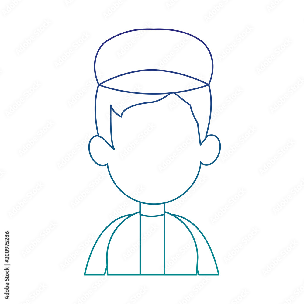 Fototapeta premium Young man faceless cartoon vector illustration graphic design