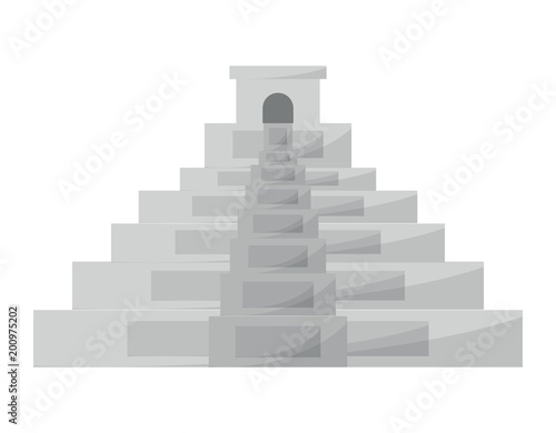 mexican pyramid icon over white background  colorful design. vector illustration