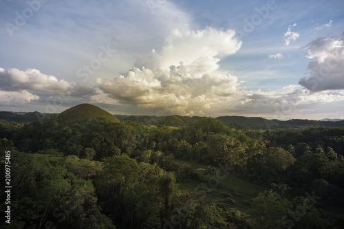 Sunset at Chocolate hills in Bohol, Philippines © disrupt
