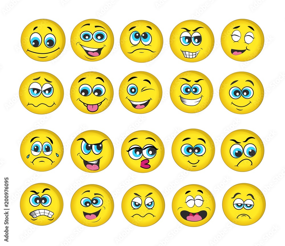 emotion set. emoji set. vector illustration emotion set. emoji set. vector illustration