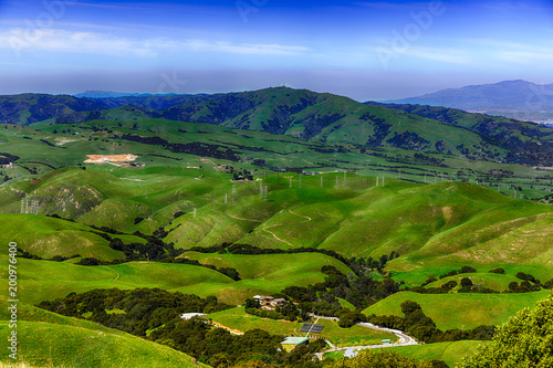 Greeny Hills of Silicon Valley from Mission Peak, California