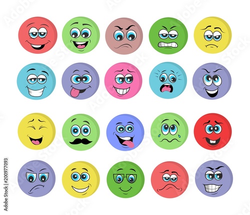 emotion set. emoji set. vector illustration