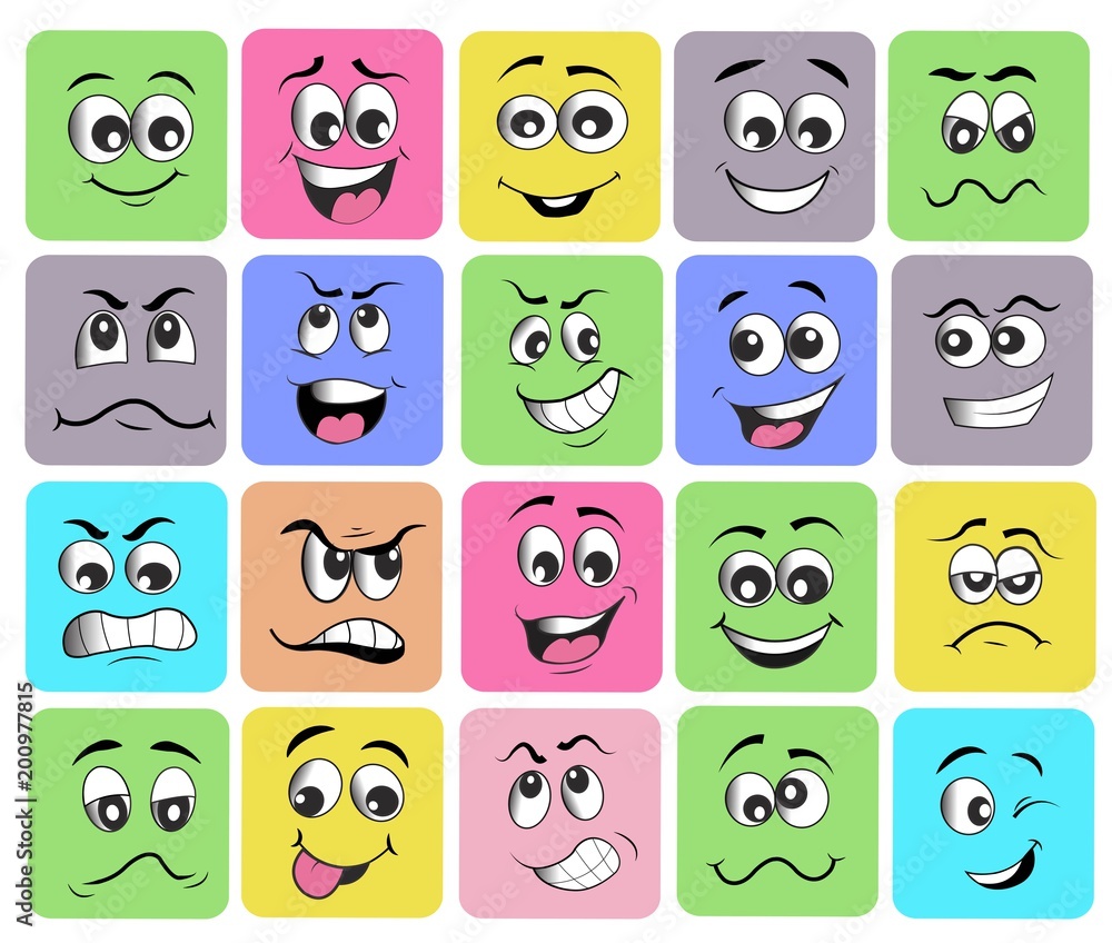 Obraz premium emotion set. emoji set. vector illustration