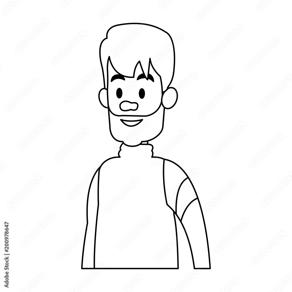 Young man cartoon vector illustration graphic design