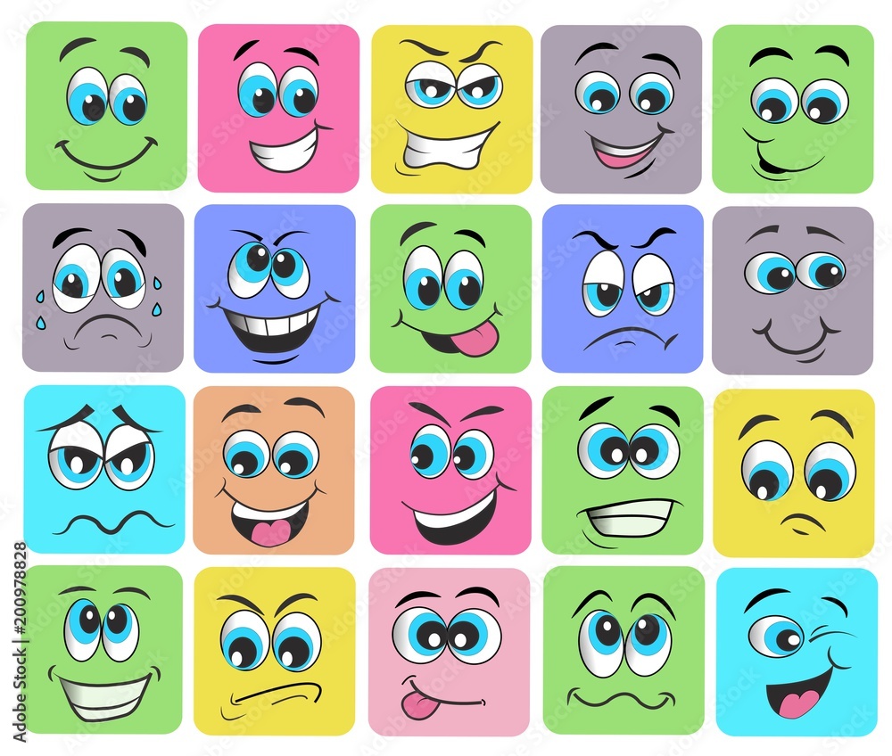 emotion set. emoji set. vector illustration