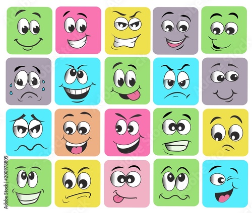 emotion set. emoji set. vector illustration