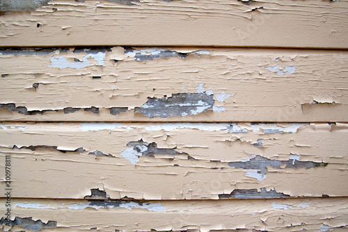 Texture painted. cracked boards with peeling paint