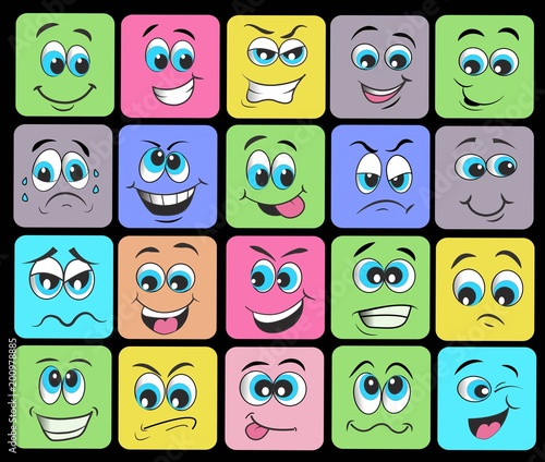 emotion set. emoji set. vector illustration