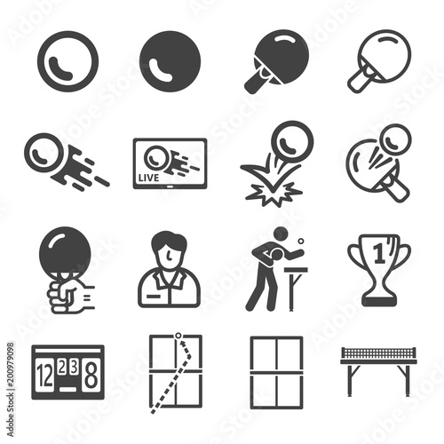 ping pong icon,table tennis icon set