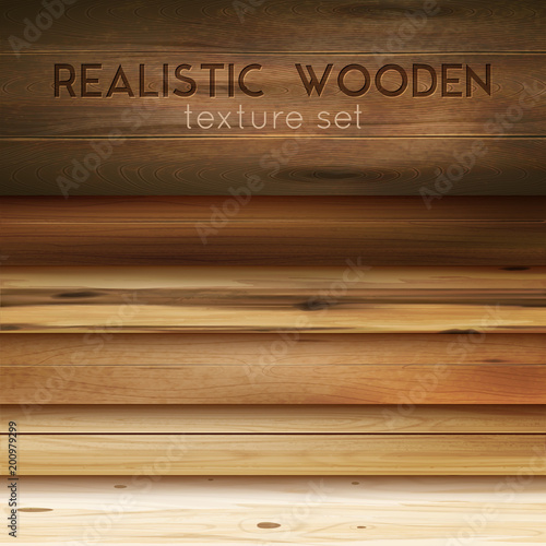 Realistic Wooden Textures Background