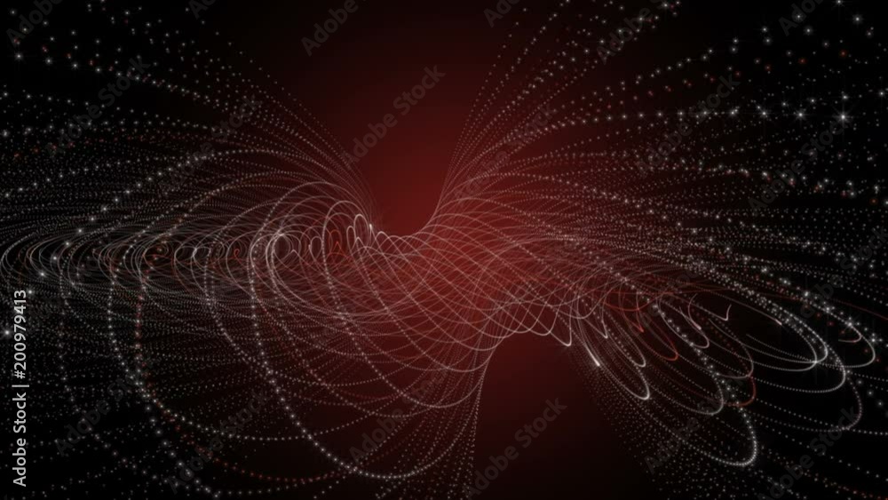 Futuristic animation with glowing particle stripe object in slow motion, 4096x2304 loop 4K Futuristic animation with glowing particle stripe object in slow motion, 4096x2304 loop 4K