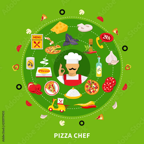 Pizza Maker Round Composition