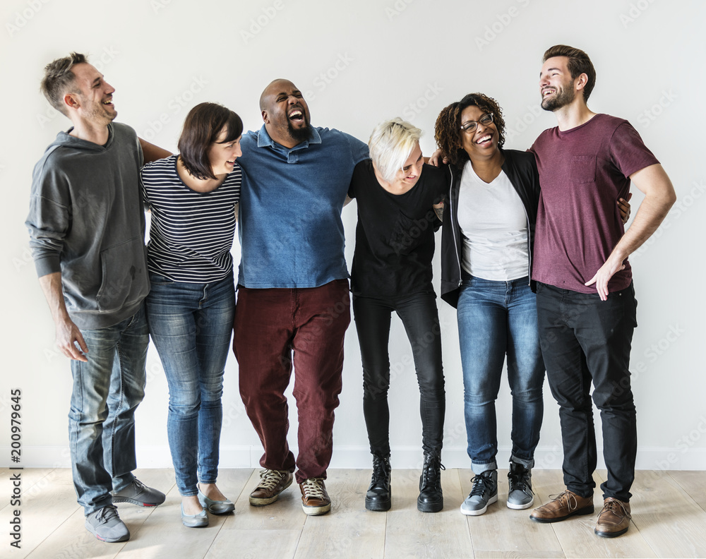 Fototapeta premium Happy diverse friends
