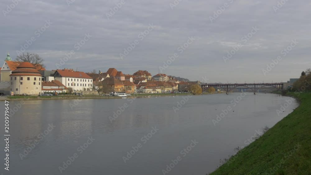 Drava River in the city Maribor Drava River in the city Maribor