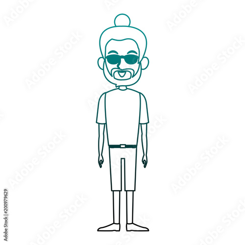 Young man with sunglasses vector illustration graphic design