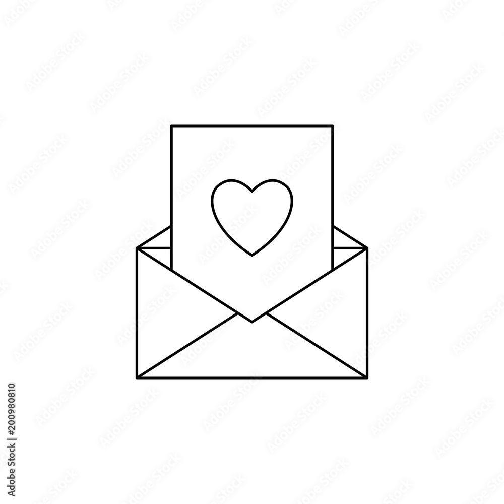 card with heart in envelope icon. Element of mother day for mobile concept and web apps. Thin line icon for website design and development; app development. Premium icon card with heart in envelope icon. Element of mother day for mobile concept and web apps. Thin line icon for website design and development; app development. Premium icon