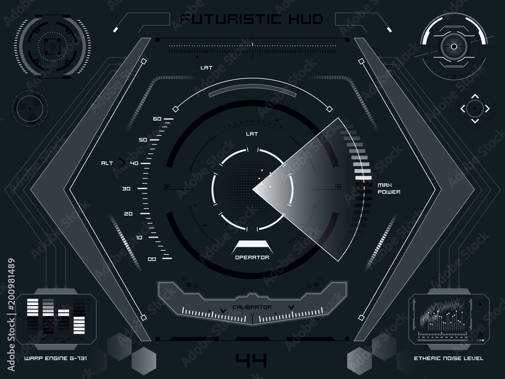 Obraz premium Futuristic touch screen user interface HUD