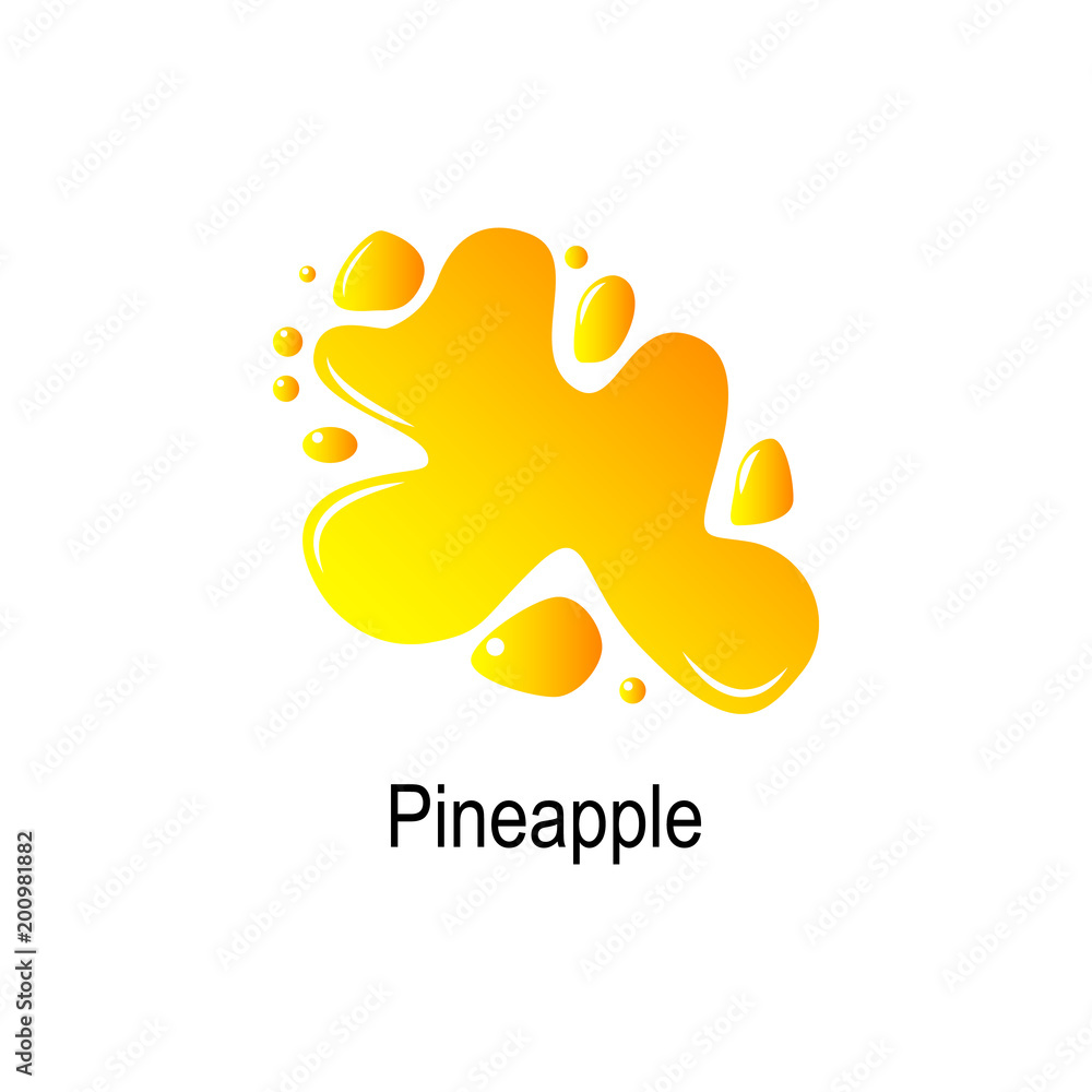 spray of pineapple juice icon. Element of colored splash illustration. Premium quality graphic design icon. Signs and symbols collection icon for websites, web design, mobile app