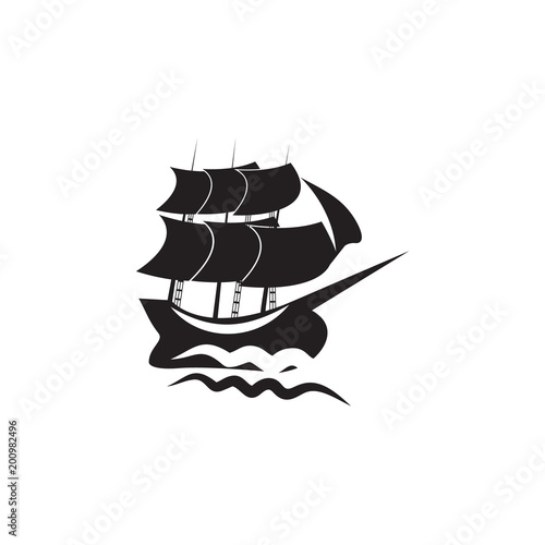 sailboat in the sea icon. Element of ship illustration. Premium quality graphic design icon. Signs and symbols collection icon for websites, web design, mobile app