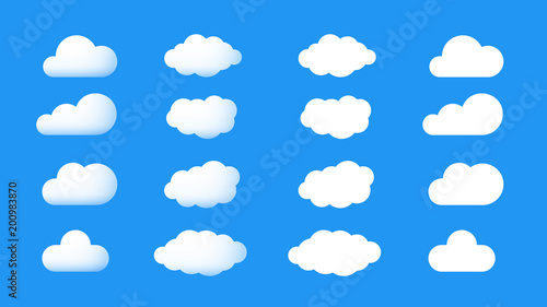 ector Perfect And Cumulus Cartoon Cloud Icons. 3d And Flat Collection